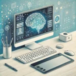 Ilustración digital de un escritorio moderno con una interfaz de Stable Diffusion WebUI en la pantalla del monitor, mostrando un entorno de usuario intuitivo. Ideal para resaltar cómo instalar y usar esta herramienta de generación de imágenes por inteligencia artificial.